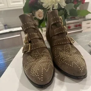 Chloe Shoes Chloe Susanna Boots Sz 385 Dark Greige Poshmark